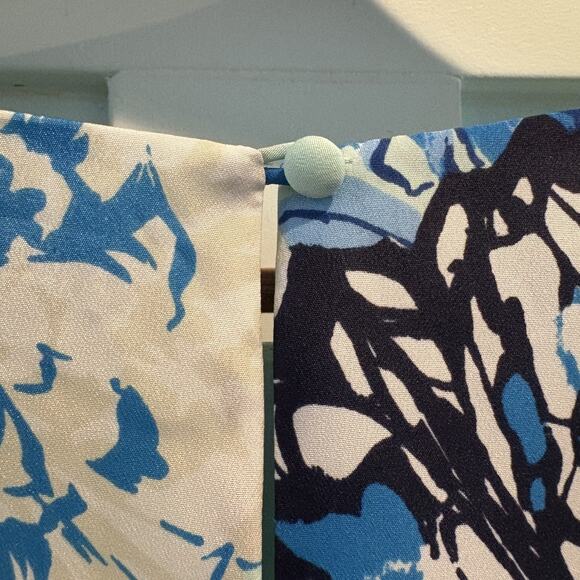 J Crew Dress Women 0 Blue Green Orange Floral Short Sleeve Lined Brunch Cocktail - Picture 7 of 11